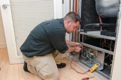 Contractor installing AC